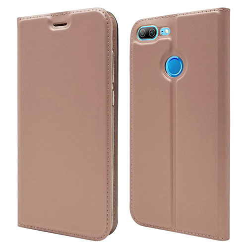 Leather Case Stands Flip Cover L04 Holder for Huawei Honor 9 Lite Rose Gold