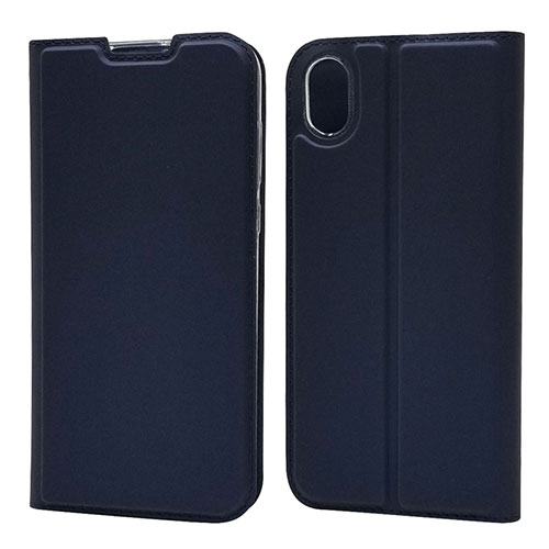 Leather Case Stands Flip Cover L04 Holder for Huawei Honor Play 8 Blue