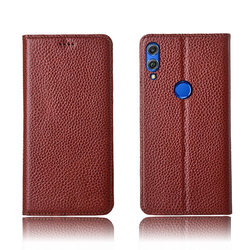 Leather Case Stands Flip Cover L04 Holder for Huawei Honor View 10 Lite Brown
