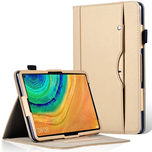 Leather Case Stands Flip Cover L04 Holder for Huawei MatePad Pro Gold