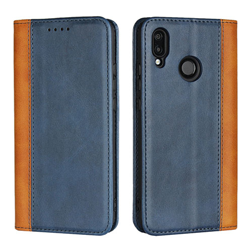Leather Case Stands Flip Cover L04 Holder for Huawei Nova 3e Blue