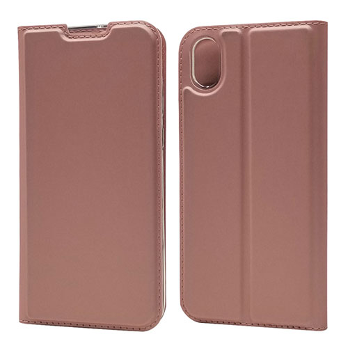 Leather Case Stands Flip Cover L04 Holder for Huawei Y5 (2019) Rose Gold