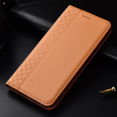 Leather Case Stands Flip Cover L04 Holder for LG V50 ThinQ 5G Orange