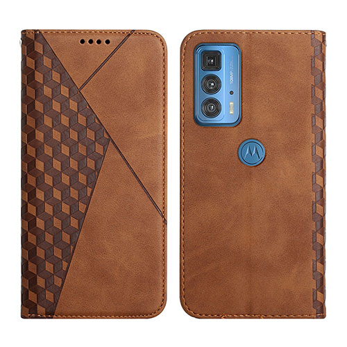 Leather Case Stands Flip Cover L04 Holder for Motorola Moto Edge S Pro 5G Brown
