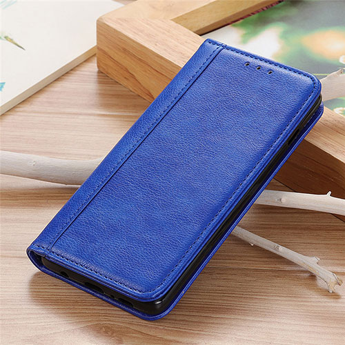 Leather Case Stands Flip Cover L04 Holder for Motorola Moto G 5G Blue