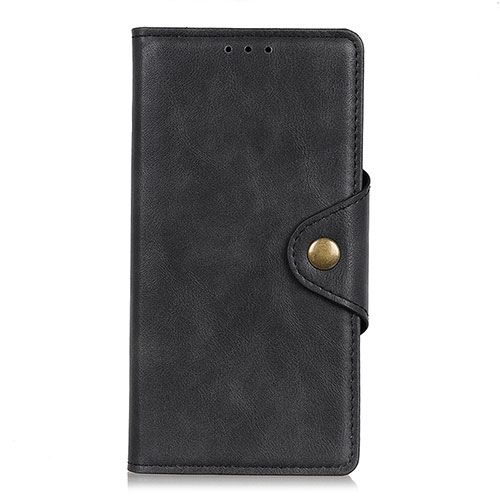 Leather Case Stands Flip Cover L04 Holder for Motorola Moto G9 Black