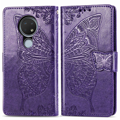 Leather Case Stands Flip Cover L04 Holder for Nokia 6.2 Purple