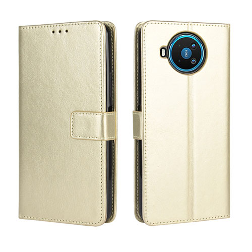 Leather Case Stands Flip Cover L04 Holder for Nokia 8.3 5G Gold