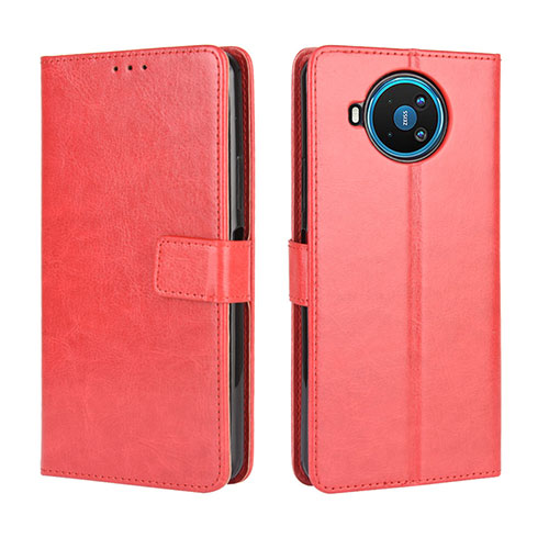 Leather Case Stands Flip Cover L04 Holder for Nokia 8.3 5G Red