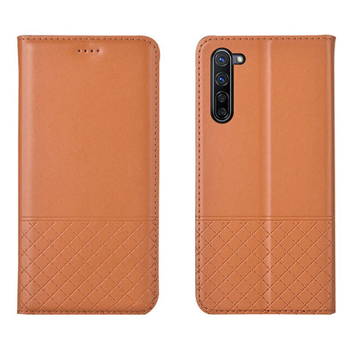 Leather Case Stands Flip Cover L04 Holder for Oppo Find X2 Lite Orange