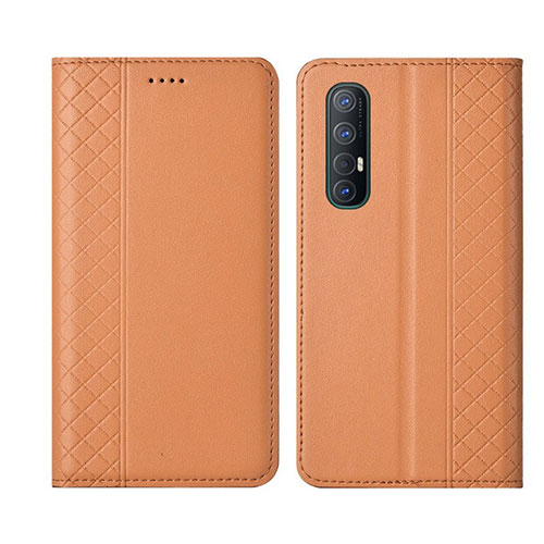 Leather Case Stands Flip Cover L04 Holder for Oppo Find X2 Neo Orange