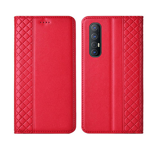 Leather Case Stands Flip Cover L04 Holder for Oppo Find X2 Neo Red