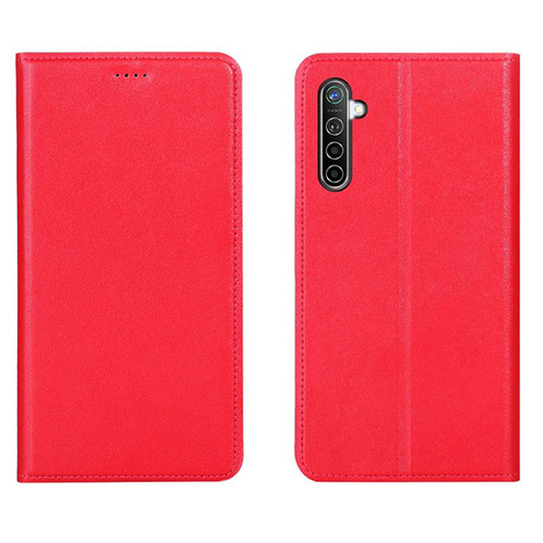 Leather Case Stands Flip Cover L04 Holder for Realme XT Red