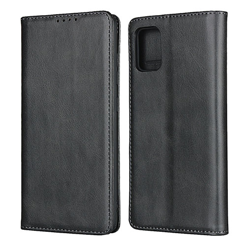 Leather Case Stands Flip Cover L04 Holder for Samsung Galaxy A51 4G Black
