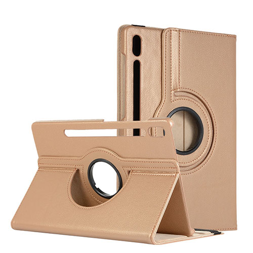 Leather Case Stands Flip Cover L04 Holder for Samsung Galaxy Tab S6 10.5 SM-T860 Gold