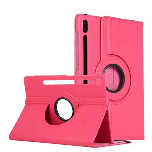 Leather Case Stands Flip Cover L04 Holder for Samsung Galaxy Tab S6 10.5 SM-T860 Hot Pink