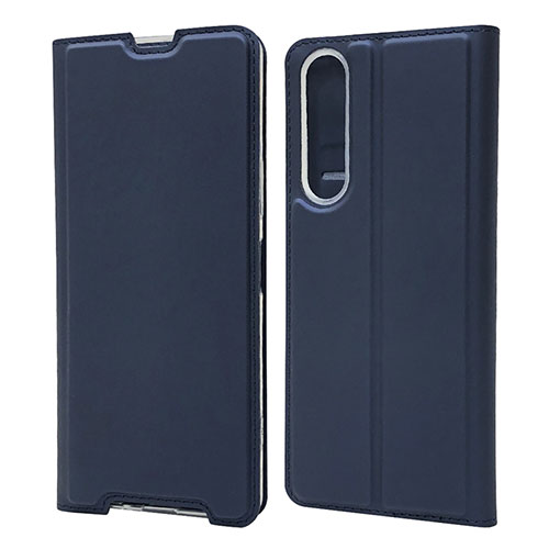 Leather Case Stands Flip Cover L04 Holder for Sony Xperia 1 II Blue