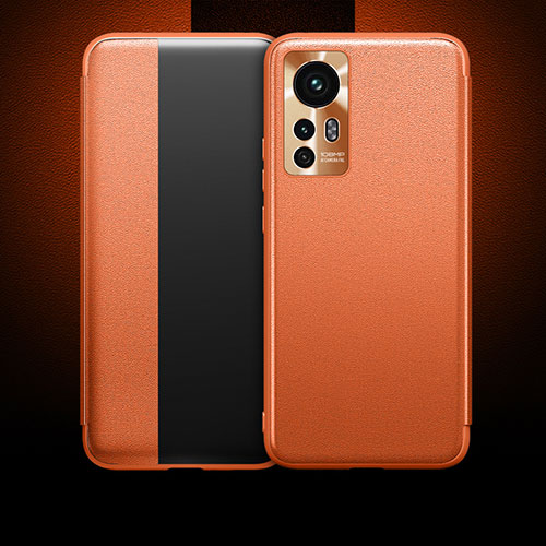 Leather Case Stands Flip Cover L04 Holder for Xiaomi Mi 12 Pro 5G Orange