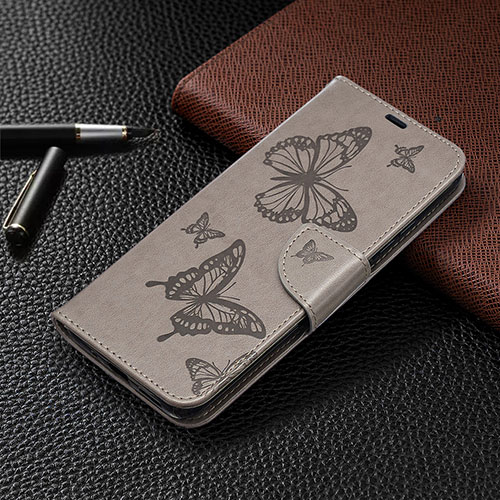 Leather Case Stands Flip Cover L04 Holder for Xiaomi Redmi 9C Gray