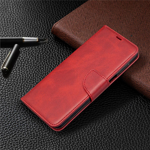 Leather Case Stands Flip Cover L04 Holder for Xiaomi Redmi Note 9 Pro Max Red