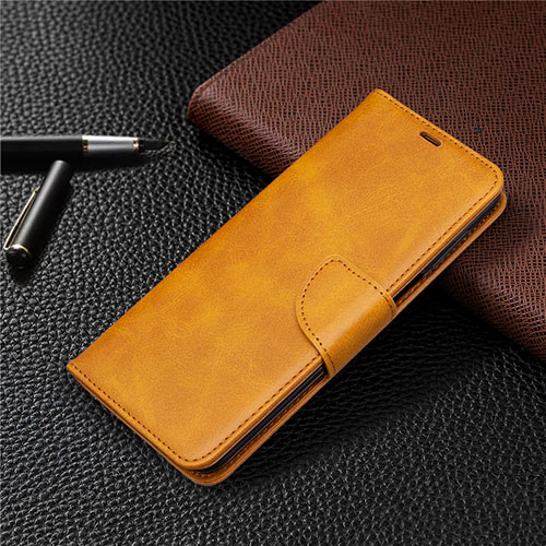 Leather Case Stands Flip Cover L04 Holder for Xiaomi Redmi Note 9 Pro Orange