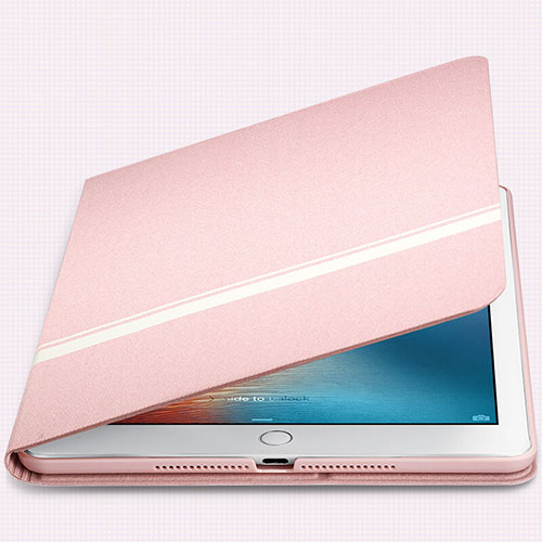 Leather Case Stands Flip Cover L05 for Apple New iPad 9.7 (2018) Pink