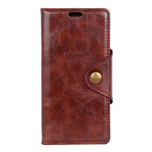 Leather Case Stands Flip Cover L05 Holder for Alcatel 7 Brown