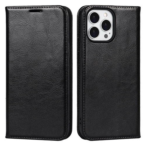 Leather Case Stands Flip Cover L05 Holder for Apple iPhone 13 Pro Black