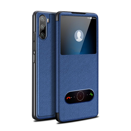 Leather Case Stands Flip Cover L05 Holder for Huawei Mate 40 Lite 5G Blue