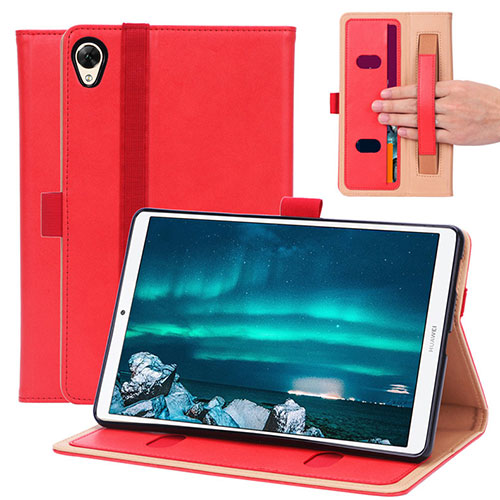 Leather Case Stands Flip Cover L05 Holder for Huawei MediaPad M6 8.4 Red