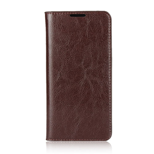 Leather Case Stands Flip Cover L05 Holder for Huawei Nova 4e Brown