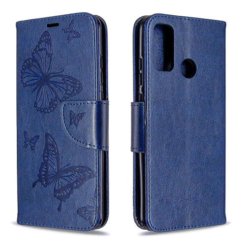 Leather Case Stands Flip Cover L05 Holder for Huawei P Smart (2020) Blue