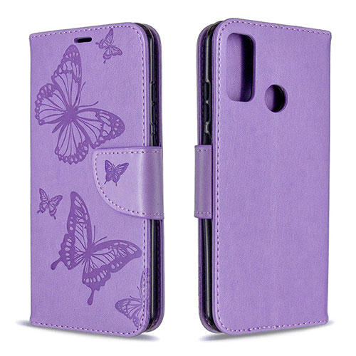 Leather Case Stands Flip Cover L05 Holder for Huawei P Smart (2020) Purple