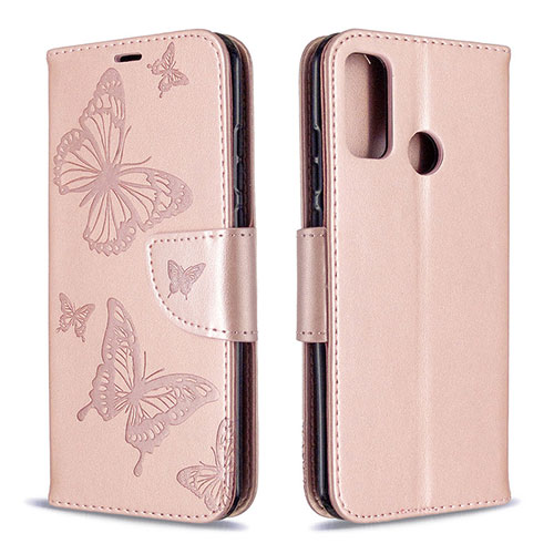 Leather Case Stands Flip Cover L05 Holder for Huawei P Smart (2020) Rose Gold