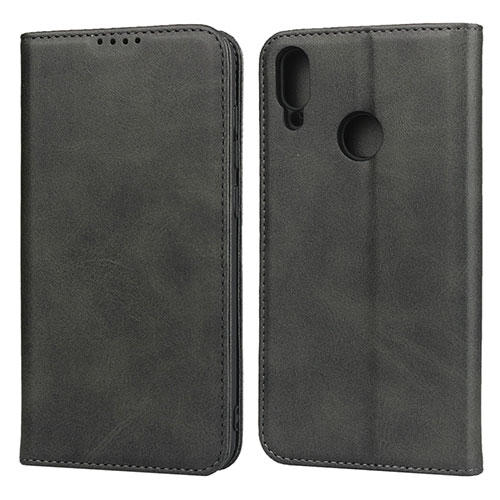 Leather Case Stands Flip Cover L05 Holder for Huawei Y7 (2019) Black