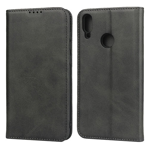 Leather Case Stands Flip Cover L05 Holder for Huawei Y7 Pro (2019) Black