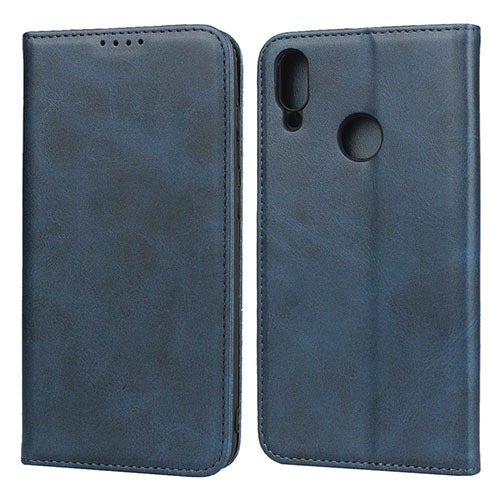 Leather Case Stands Flip Cover L05 Holder for Huawei Y7 Pro (2019) Blue