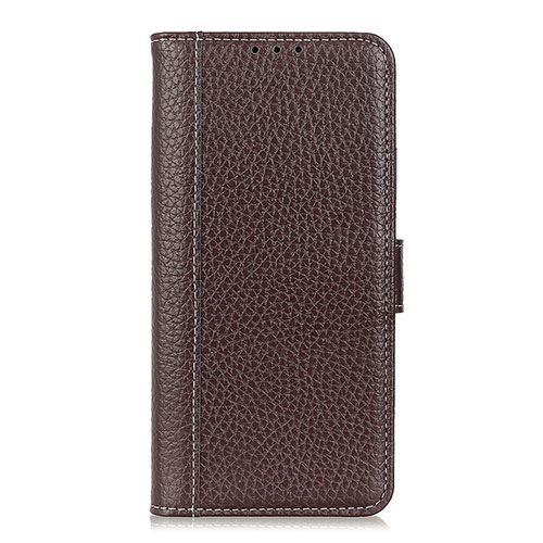 Leather Case Stands Flip Cover L05 Holder for LG Velvet 5G Brown