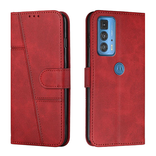 Leather Case Stands Flip Cover L05 Holder for Motorola Moto Edge 20 Pro 5G Red