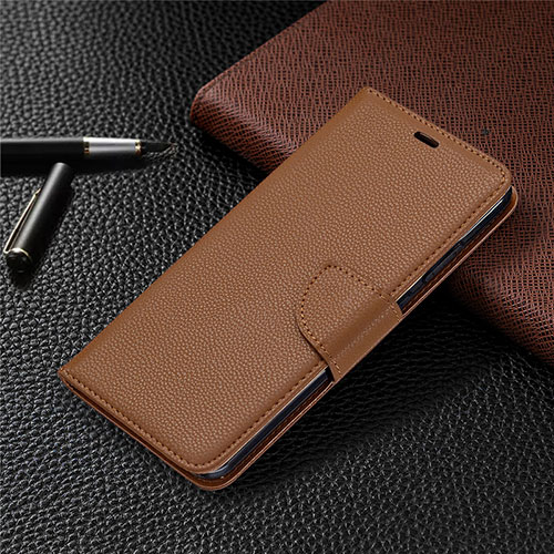 Leather Case Stands Flip Cover L05 Holder for Nokia 5.3 Brown
