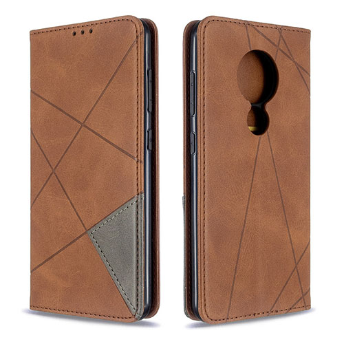 Leather Case Stands Flip Cover L05 Holder for Nokia 7.2 Brown