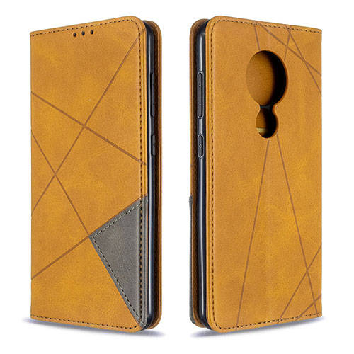 Leather Case Stands Flip Cover L05 Holder for Nokia 7.2 Yellow