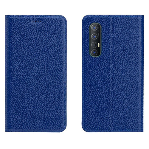 Leather Case Stands Flip Cover L05 Holder for Oppo Find X2 Neo Blue