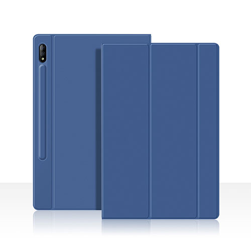 Leather Case Stands Flip Cover L05 Holder for Samsung Galaxy Tab S7 4G 11 SM-T875 Blue