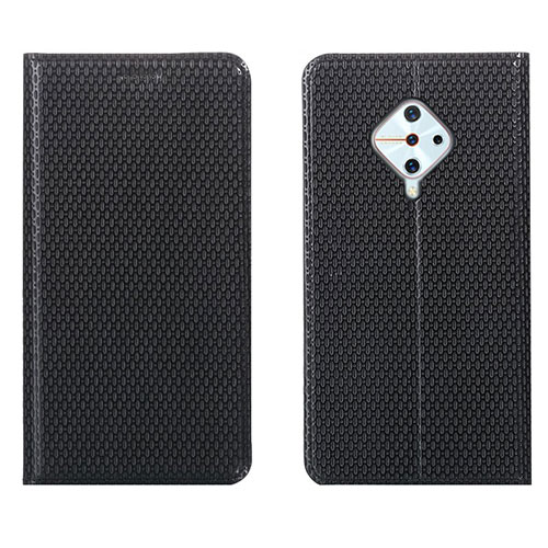 Leather Case Stands Flip Cover L05 Holder for Vivo S1 Pro Black