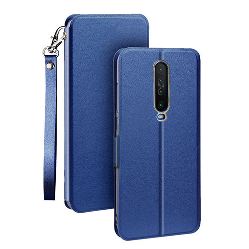 Leather Case Stands Flip Cover L05 Holder for Xiaomi Redmi K30 5G Blue