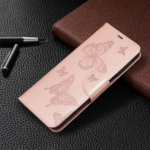 Leather Case Stands Flip Cover L05 Holder for Xiaomi Redmi Note 9 Pro Rose Gold