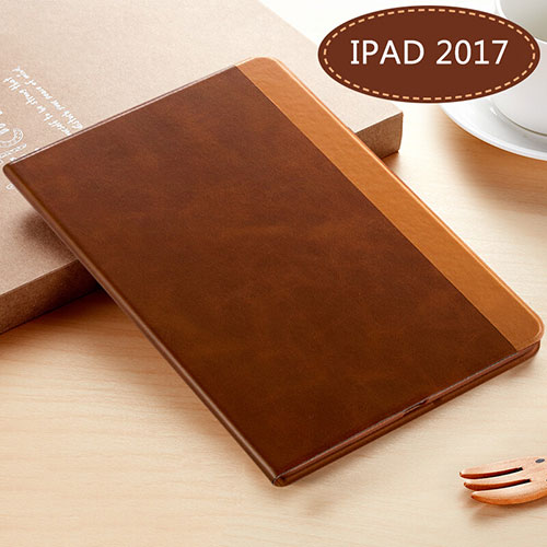 Leather Case Stands Flip Cover L06 for Apple New iPad 9.7 (2017) Brown