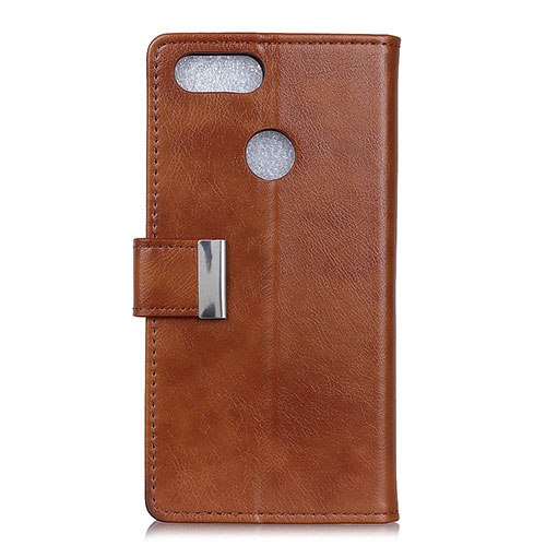 Leather Case Stands Flip Cover L06 Holder for Asus Zenfone Max Plus M1 ZB570TL Brown