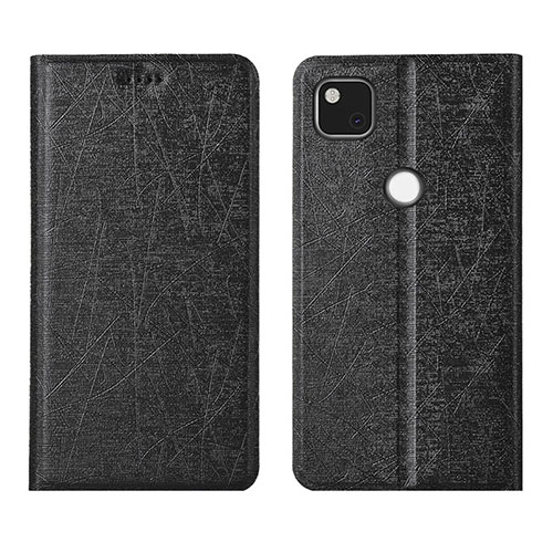 Leather Case Stands Flip Cover L06 Holder for Google Pixel 4a Black